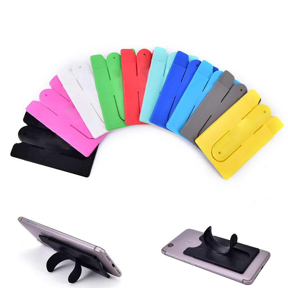 Displayed Image Silicone Phone Card Holder with Stand