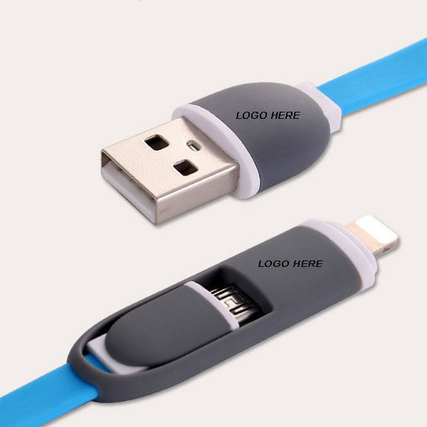 Displayed Image 2in1 Micro USB and Lightning Cable