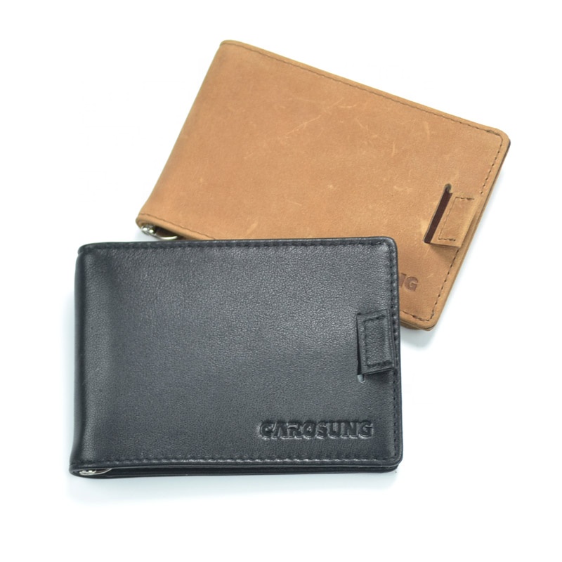 Displayed Image RFID Blocking PU Leather Men's Wallet with Money Clip