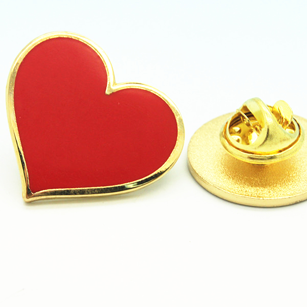Displayed Image Heart Shape Lapel Pins