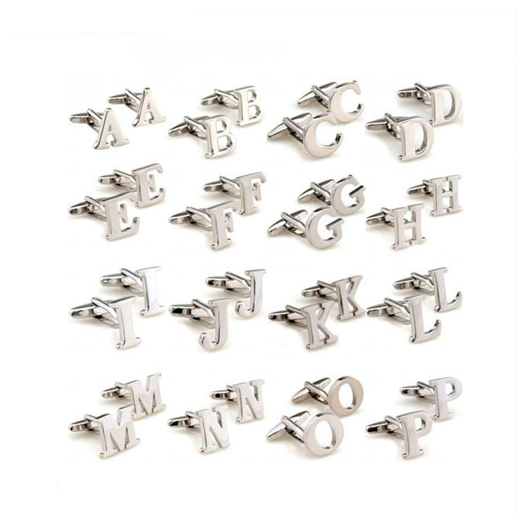 Displayed Image Alphabet Letters Cuff Links