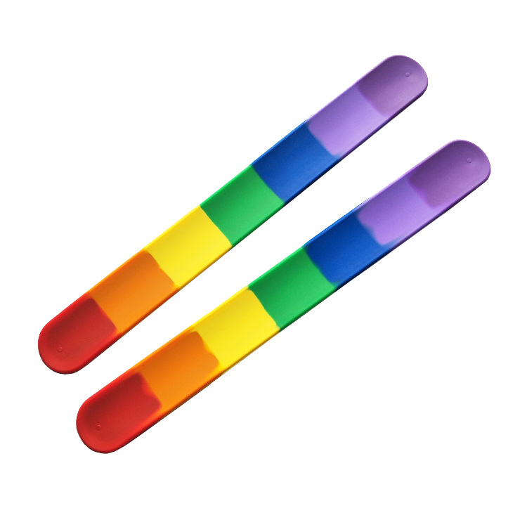 Displayed Image Rainbow Slap Bands