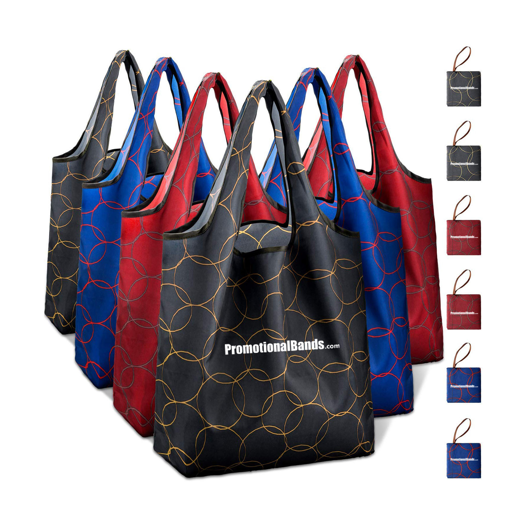 Displayed Image Foldable Nylon Shopping Bags