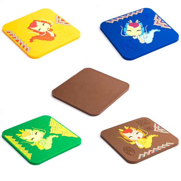 Displayed Image Soft PVC Rubber Coasters