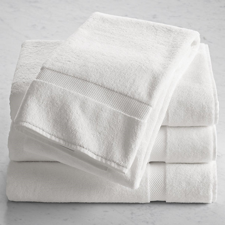 Displayed Image White Cotton Hotel/Bath Towels