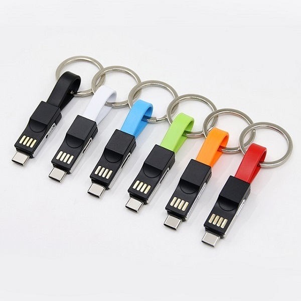 Displayed Image USB Magnetic Key Chain 3 in 1 Data Cable
