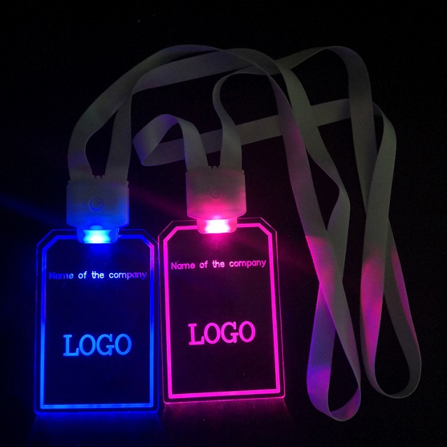 Displayed Image Lanyard ID Card with LED Light. One Color, Logo Location