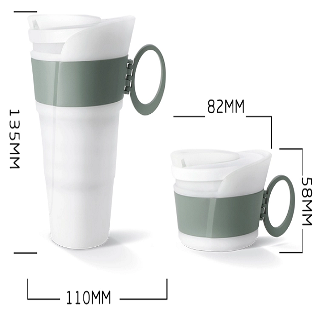 Displayed Image Foldable Silicone Drinking Cup 300ml