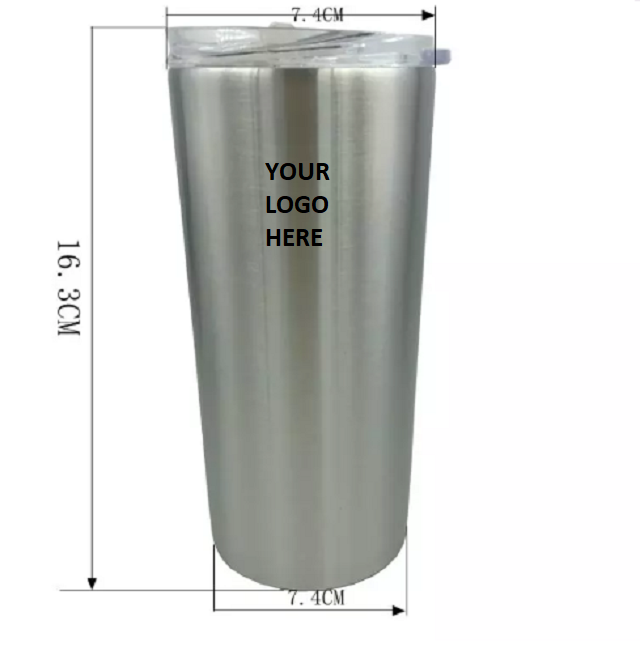 Displayed Image Straight Cup Stainless Steel Tumbler with Lid 16 oz