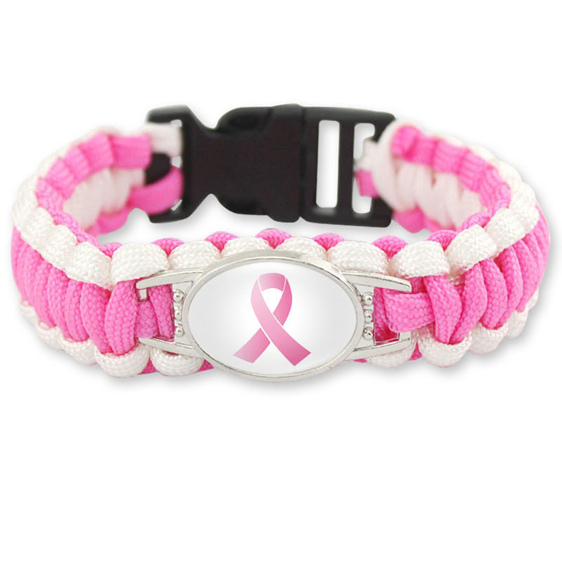 Displayed Image Breast Cancer Awareness Paracord Bracelet