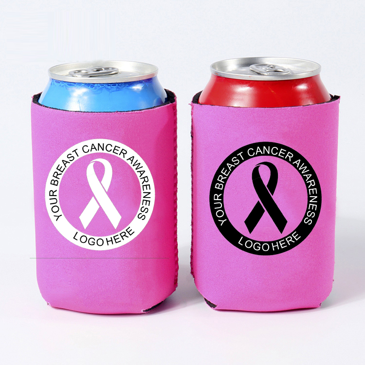 Displayed Image Breast Cancer Awareness Neoprene Can Coolers