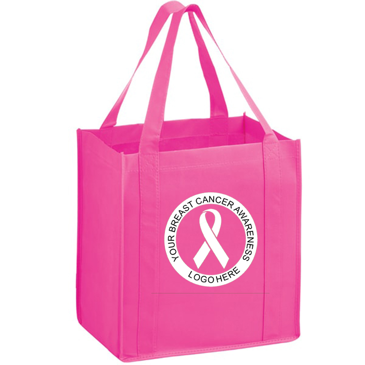 Displayed Image Breast Cancer Awareness Shopping Tote Bags