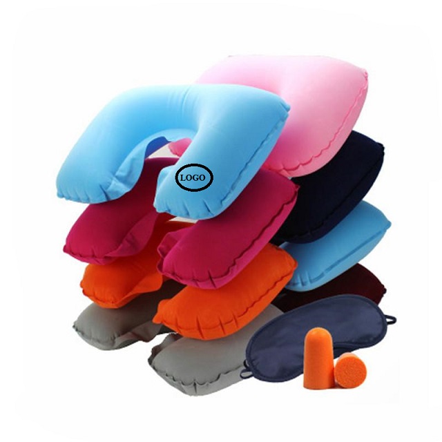 Displayed Image Inflatable Travel Neck Pillow
