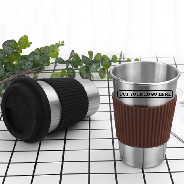 Displayed Image Stainless Steel Coffee Cup with Lid 16oz
