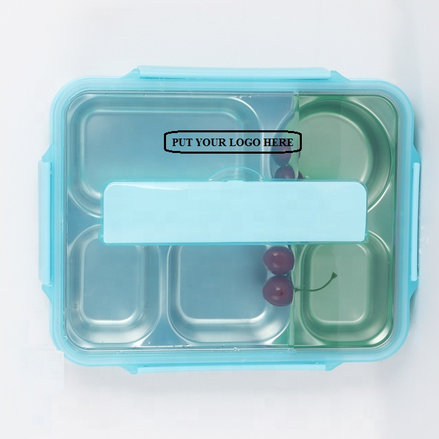 Displayed Image SS Bento Lunch Box with Spoon and Fork Storage