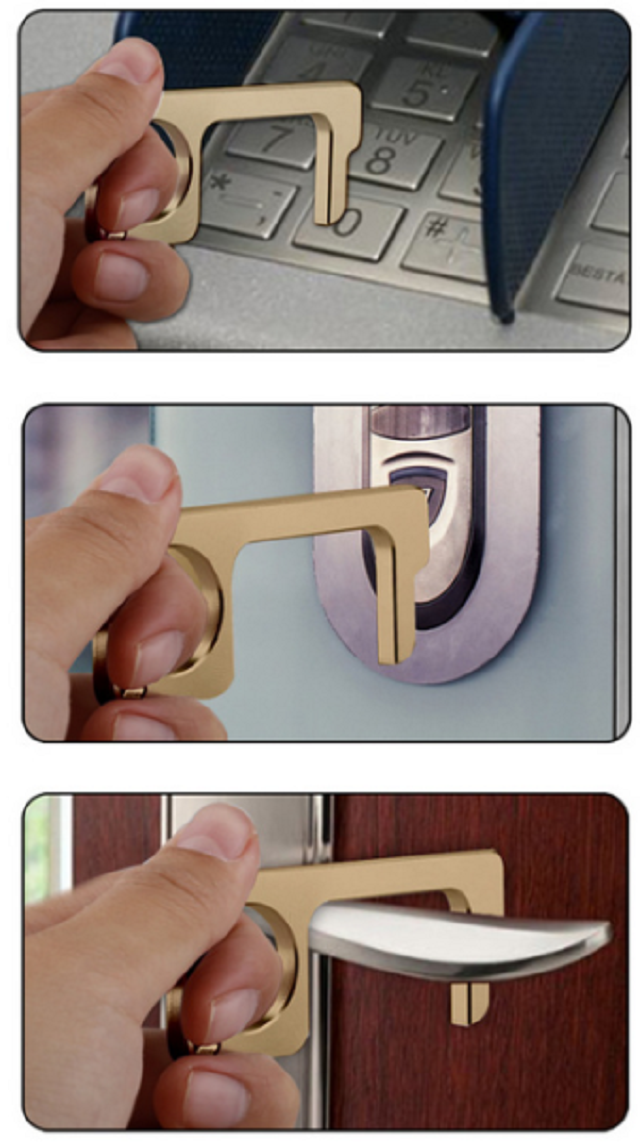 Displayed Image Contactless Door Opener Keychain