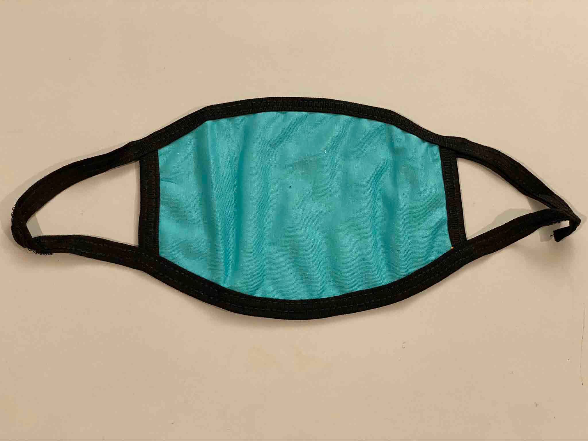 Displayed Image Teal Cotton Face Mask (Black Ear Loops)