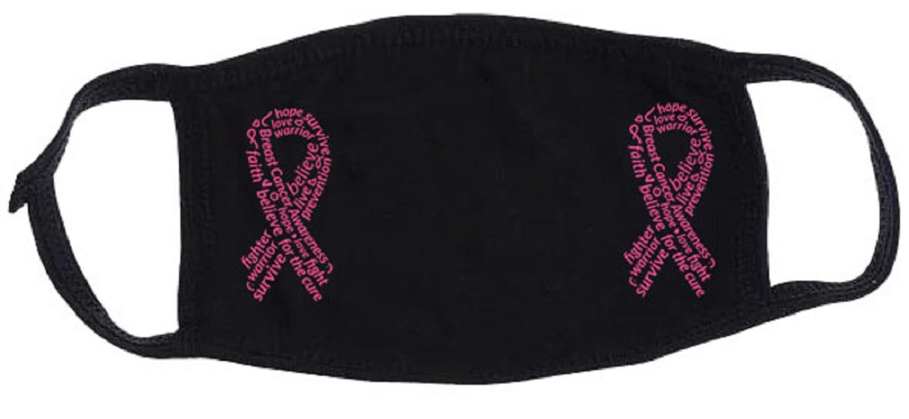Displayed Image Breast Cancer Awareness 3-Ply Cotton Face Masks