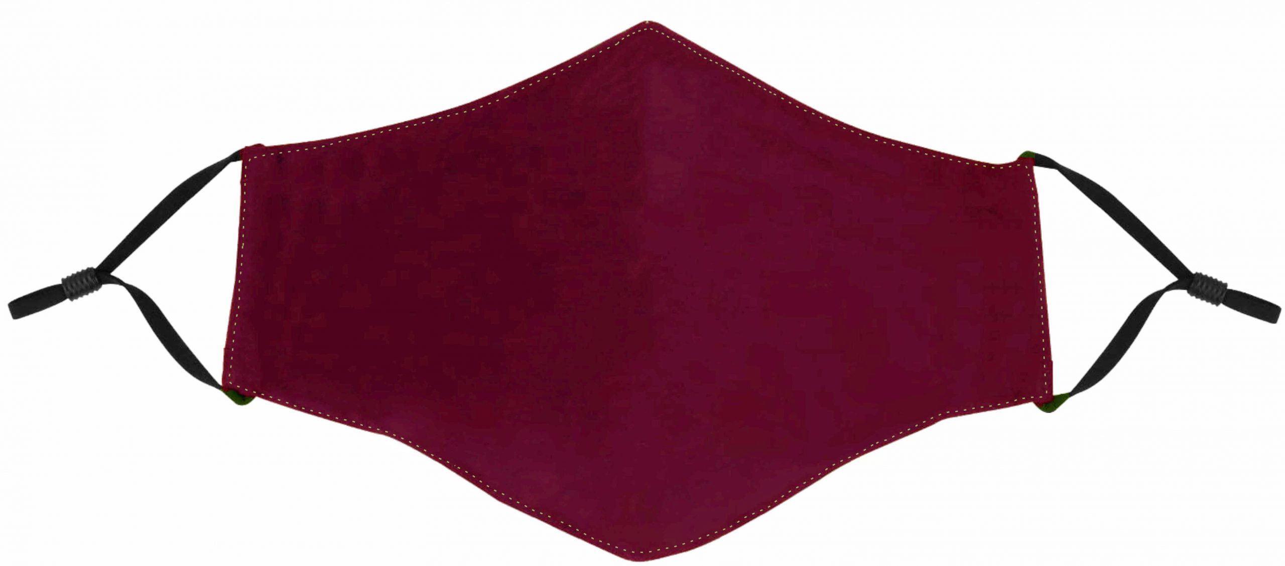 Displayed Image Maroon Face Mask with Adjustable Ear Loops