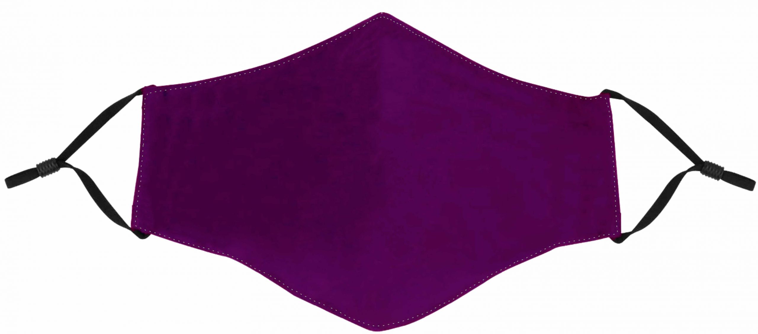 Displayed Image Purple Face Mask with Adjustable Ear Loops