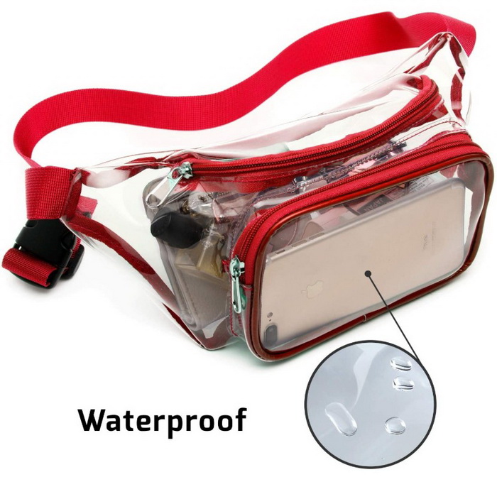 Displayed Image Clear Waist Fanny Hip Bags