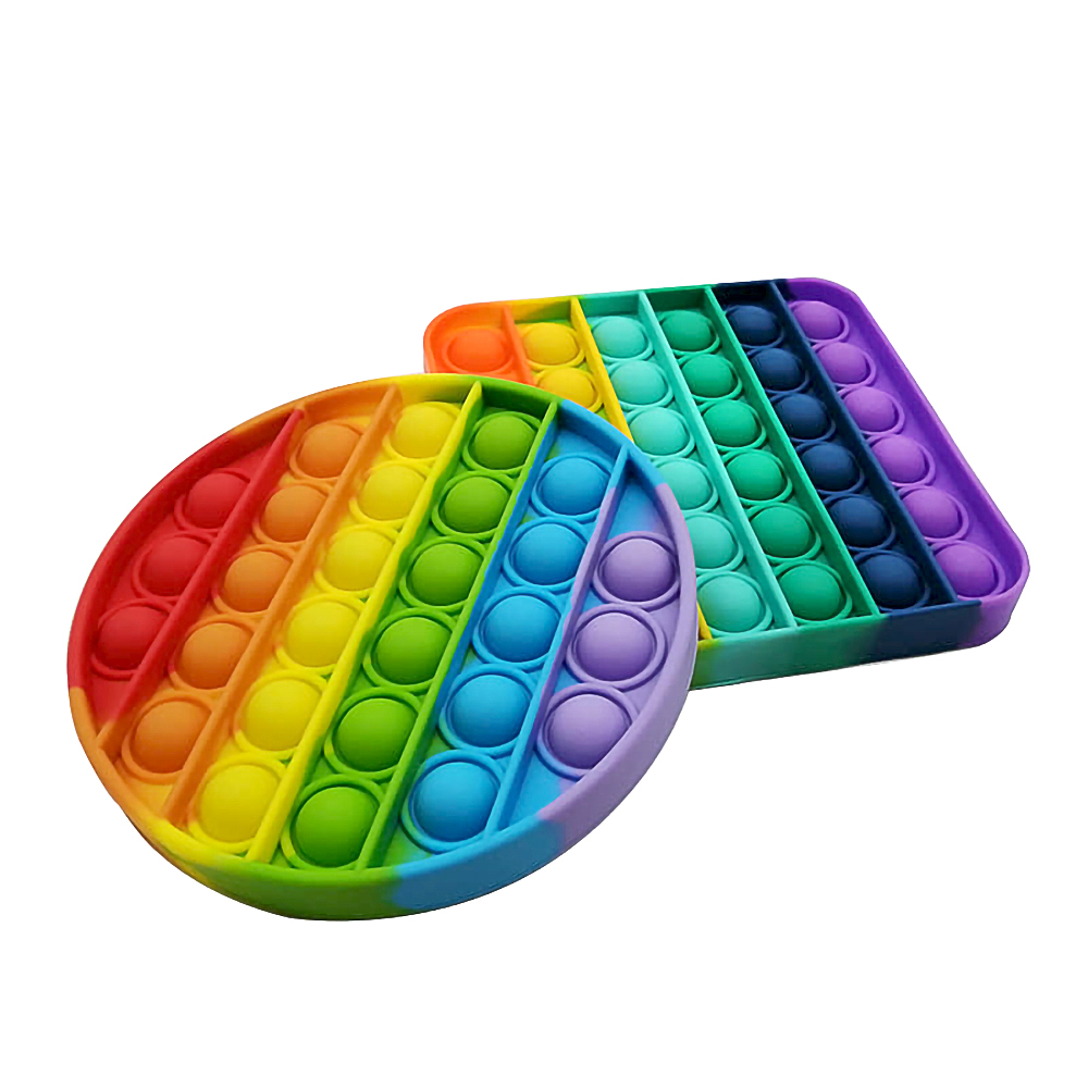 Displayed Image Rainbow Colored Push Pop Fidget Toys