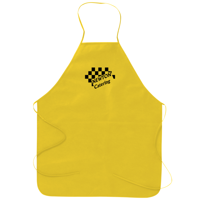 Displayed Image Adults Apron with Print and Neck Strap